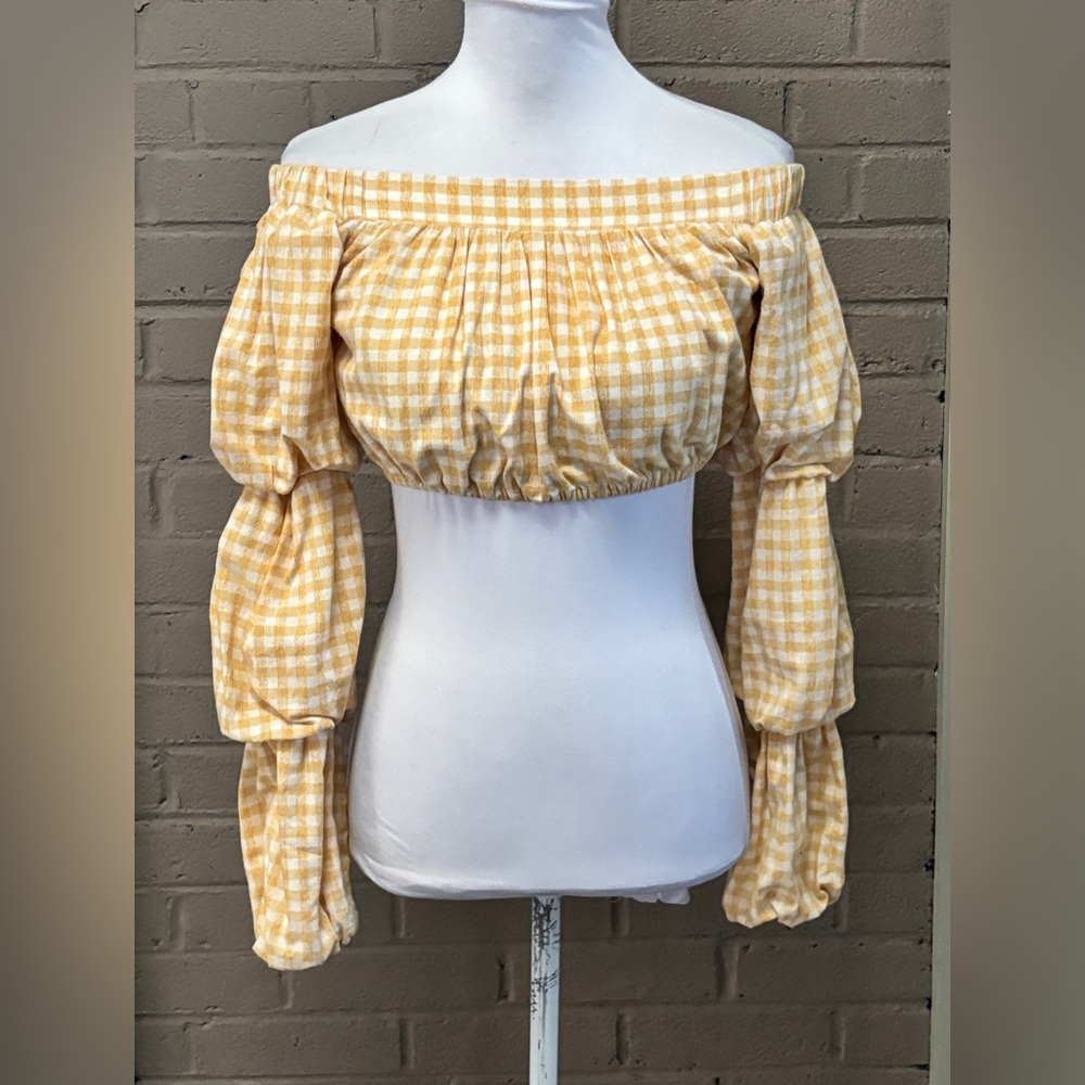 Tularosa  checked print crop top S